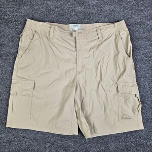 LL Bean Tropicwear Cargo Shorts Mens L Nylon Hiking Soft Sand Tan Lightweight 9"